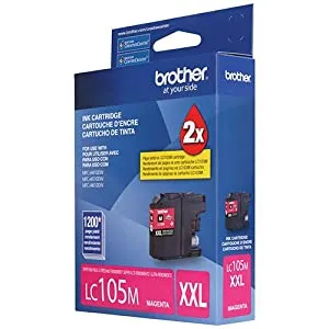 Brother Genuine Super High-Yield Magenta Ink Cartridge, 1200 Pages - LC105M