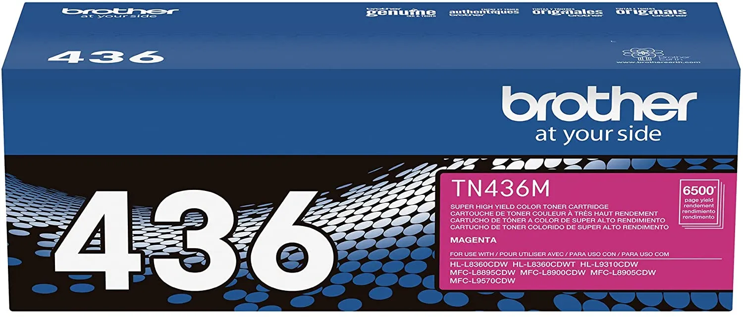 Brother Genuine Super High-Yield Magenta Toner Cartridge, 6500 Pages - TN436M