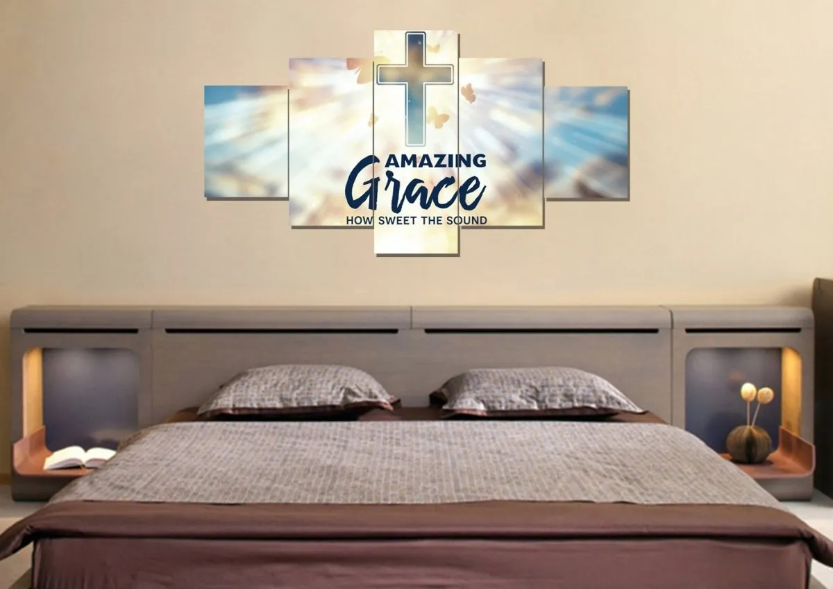 Butterflies Amazing Grace Wall Art & Decor - Christian Canvas Wall Art