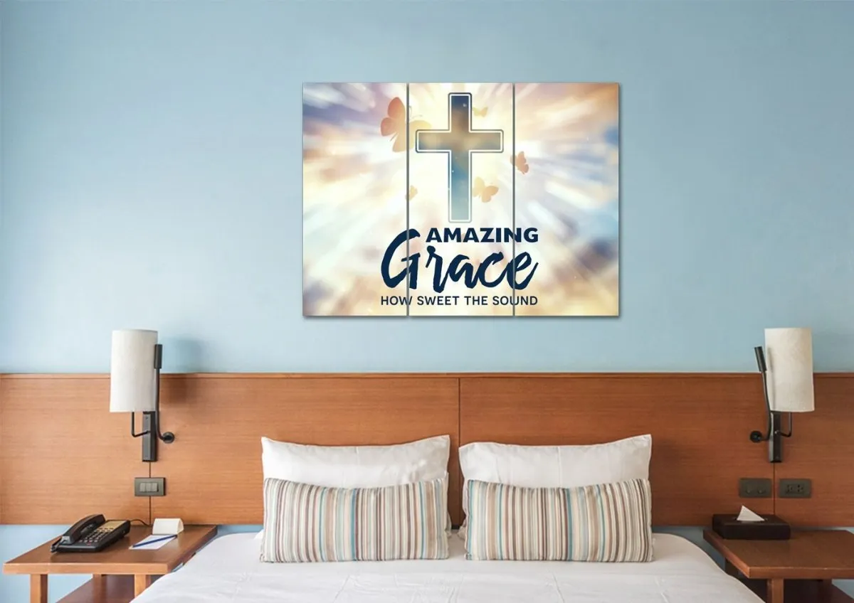 Butterflies Amazing Grace Wall Art & Decor - Christian Canvas Wall Art
