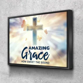 Butterflies Amazing Grace Wall Art & Decor - Christian Canvas Wall Art