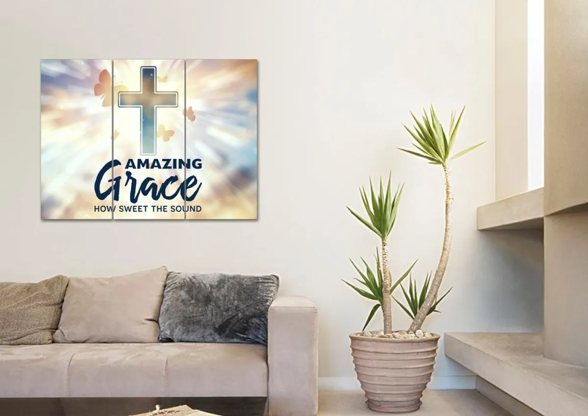 Butterflies Amazing Grace Wall Art & Decor - Christian Canvas Wall Art