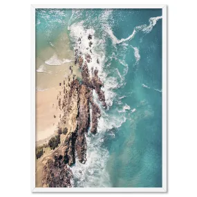 Byron Bay Beach Aerial - Art Print by Beau Micheli