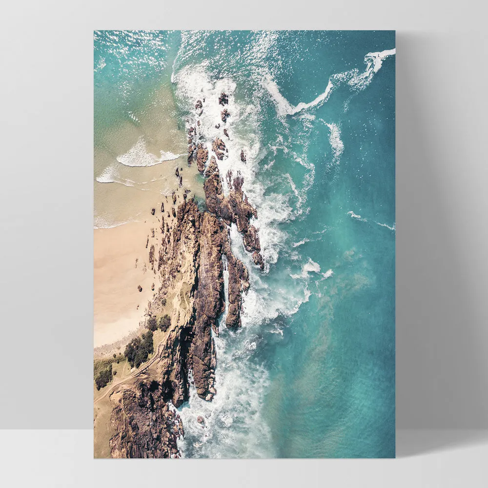 Byron Bay Beach Aerial - Art Print by Beau Micheli