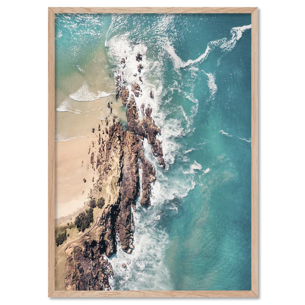 Byron Bay Beach Aerial - Art Print by Beau Micheli