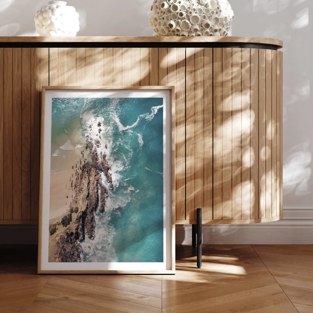Byron Bay Beach Aerial - Art Print by Beau Micheli