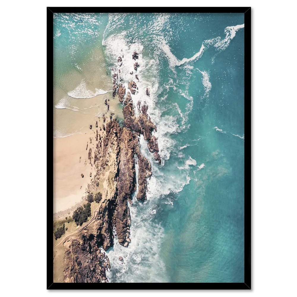 Byron Bay Beach Aerial - Art Print by Beau Micheli