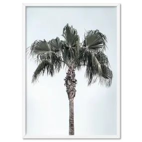 California Coastal Palm Tree Portrait - Art Print