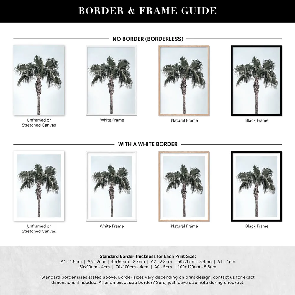 California Coastal Palm Tree Portrait - Art Print