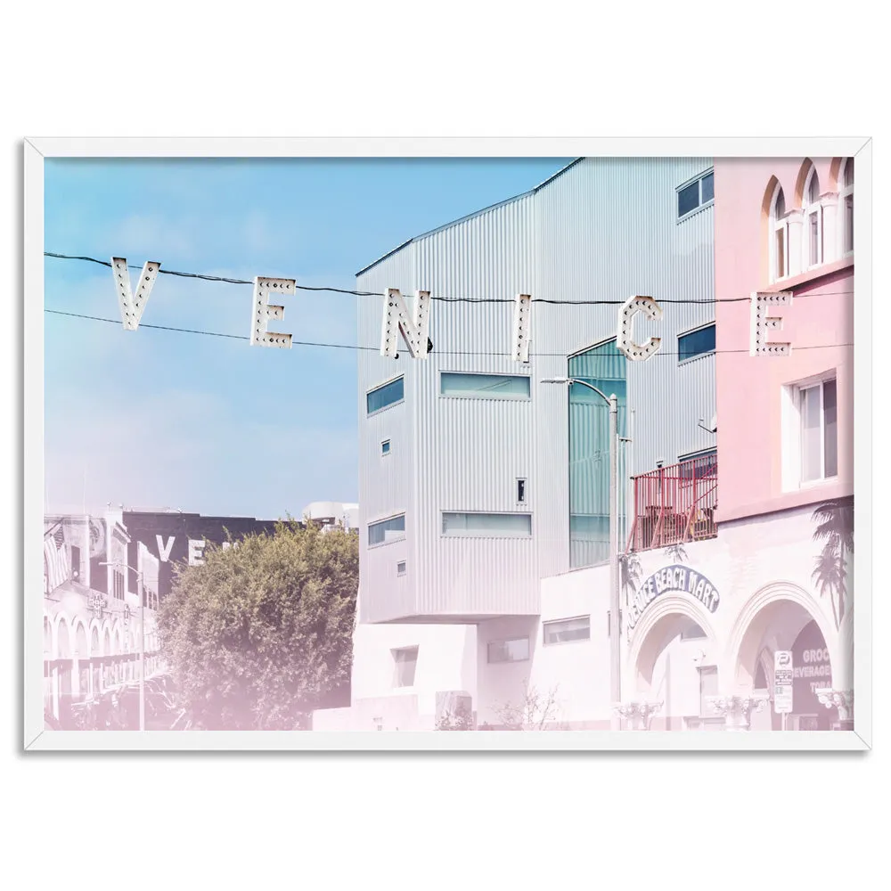 California Pastels / Venice Beach Sign - Art Print