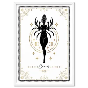 Cancer Star Sign | Tarot Card Style (faux look foil) - Art Print