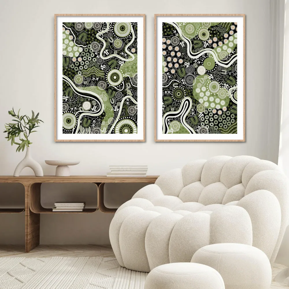 Canobie Dry Season Sage Green I - Art Print by Leah Cummins