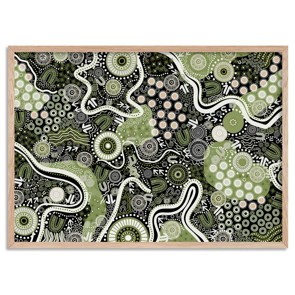 Canobie Dry Season Sage Green in Landscape - Art Print by Leah Cummins