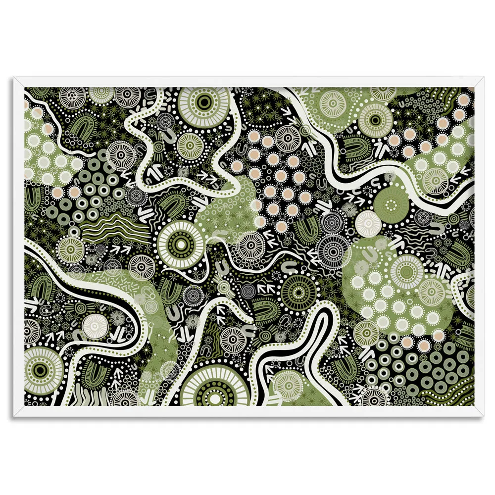 Canobie Dry Season Sage Green in Landscape - Art Print by Leah Cummins