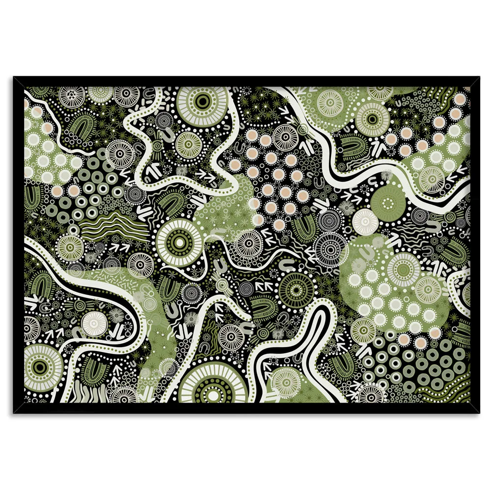 Canobie Dry Season Sage Green in Landscape - Art Print by Leah Cummins
