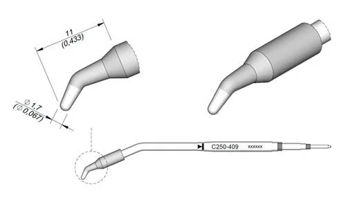 Cartridge Bent Ø 1.7-10PK