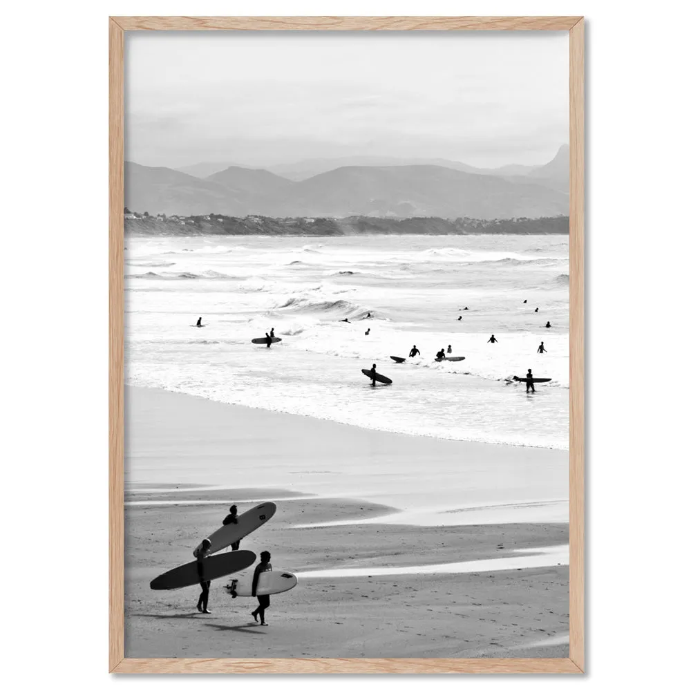 Catching the Surf B&W- Art Print