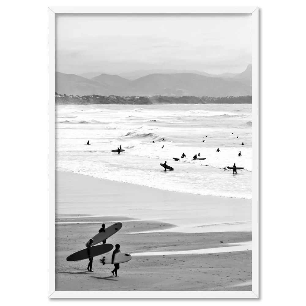 Catching the Surf B&W- Art Print