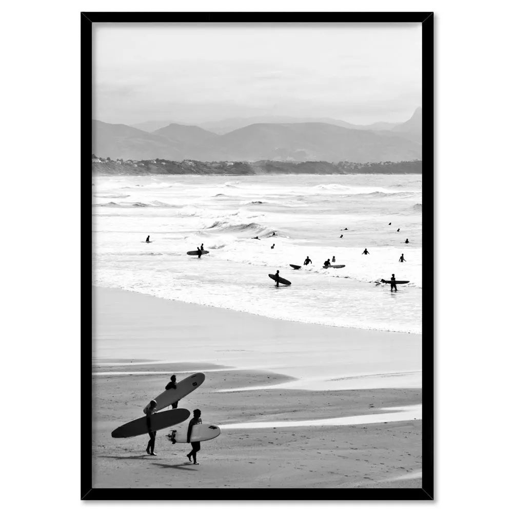 Catching the Surf B&W- Art Print