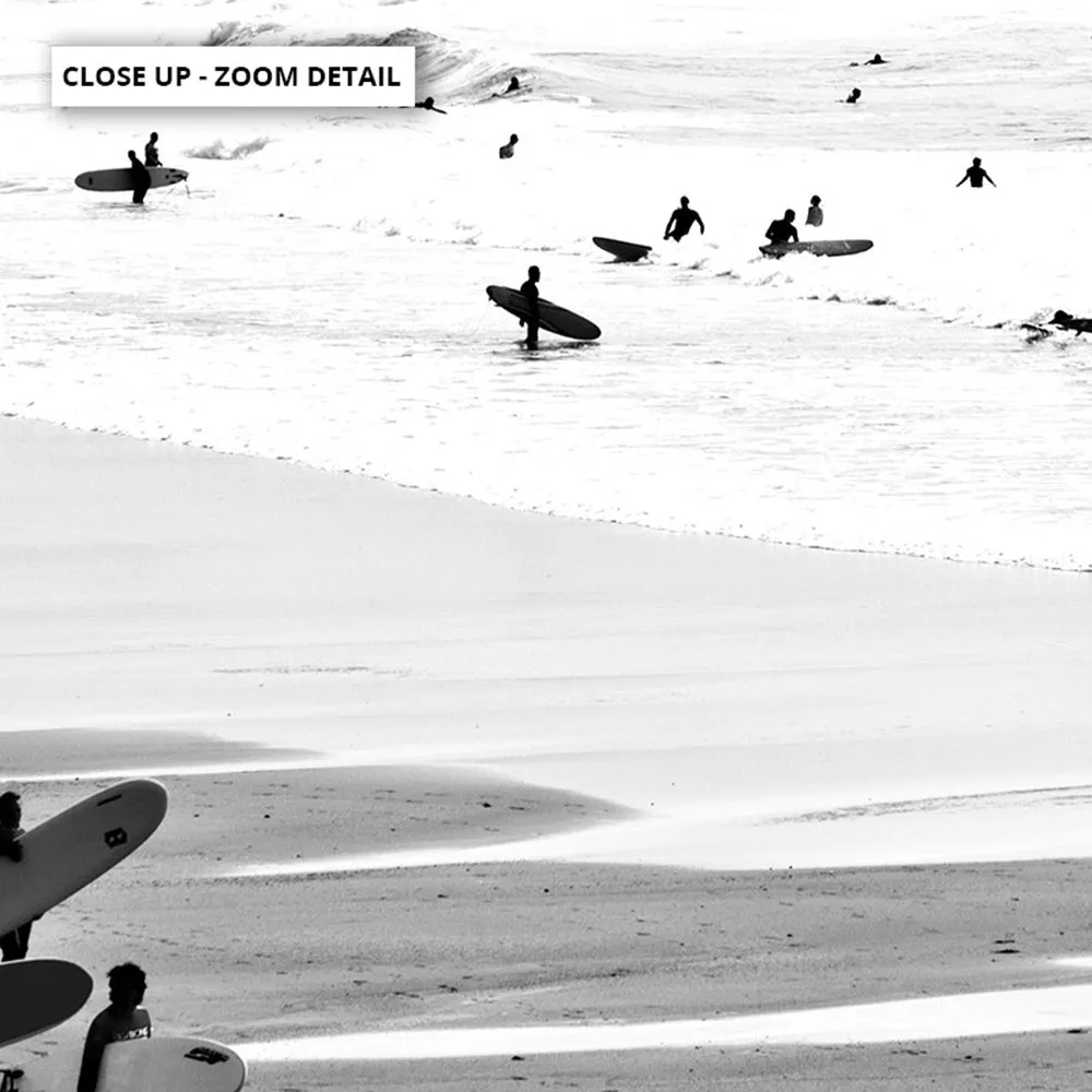 Catching the Surf B&W- Art Print