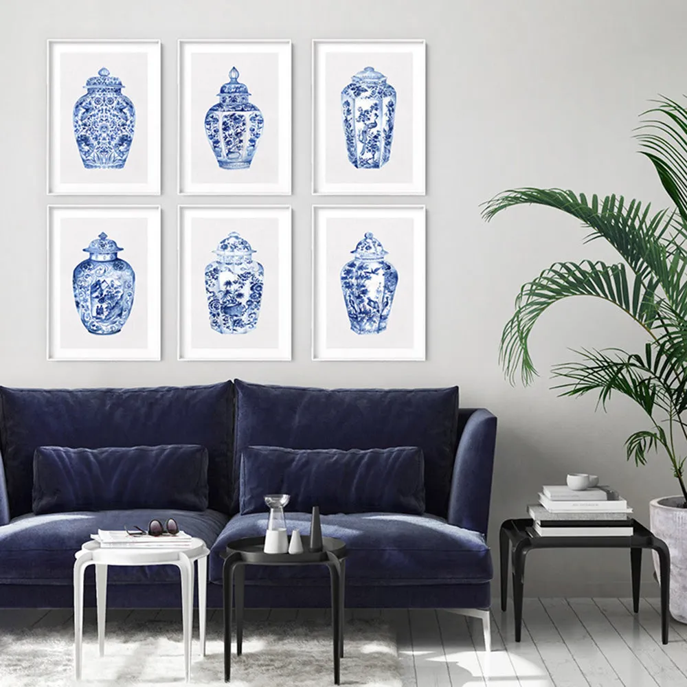 Chinoiserie Ginger Jar on Linen II - Art Print