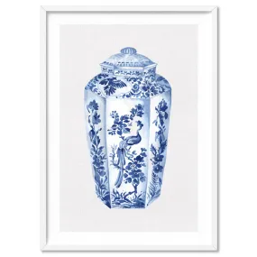 Chinoiserie Ginger Jar on Linen II - Art Print