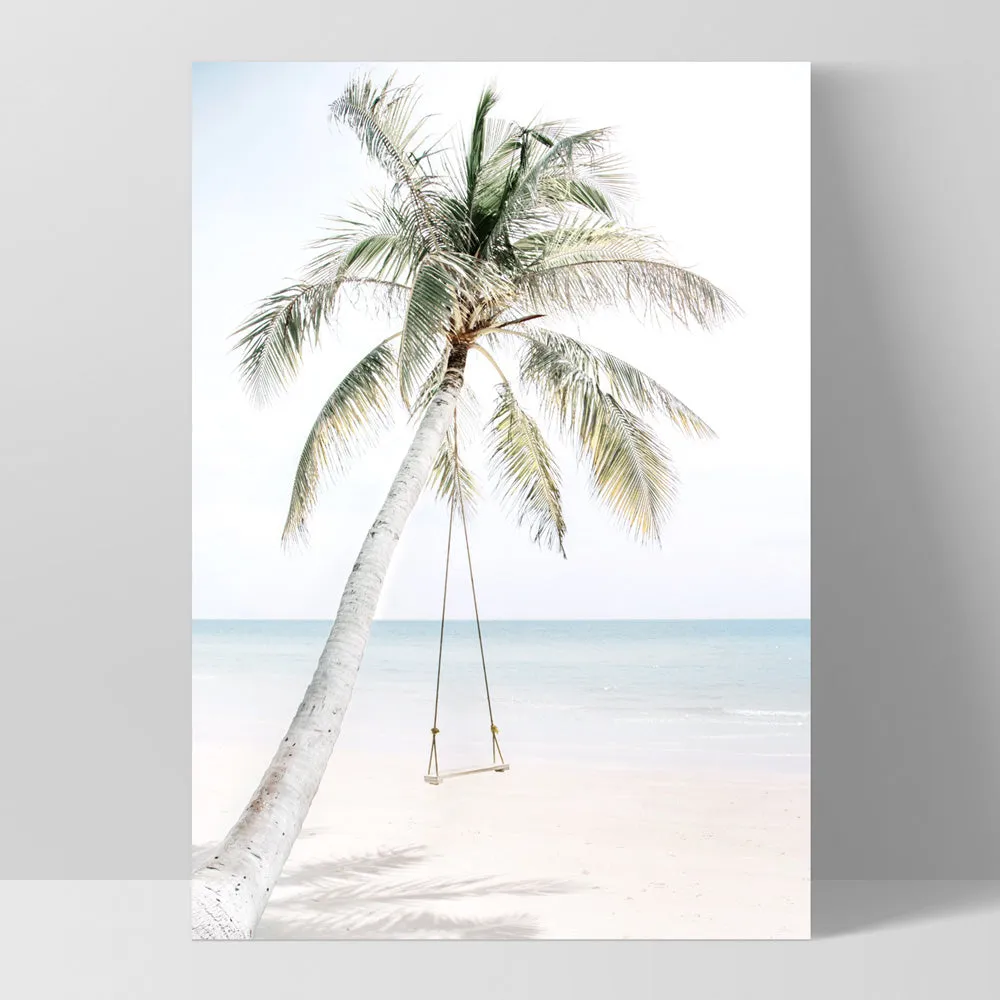 Coastal Palm beach Swing - Art Print