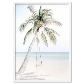 Coastal Palm beach Swing - Art Print