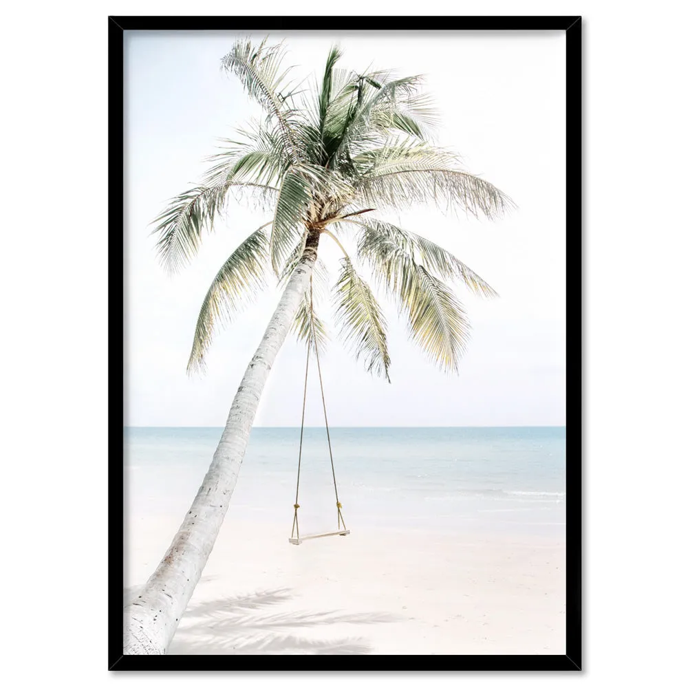 Coastal Palm beach Swing - Art Print