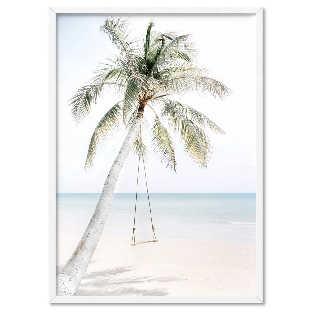 Coastal Palm beach Swing - Art Print
