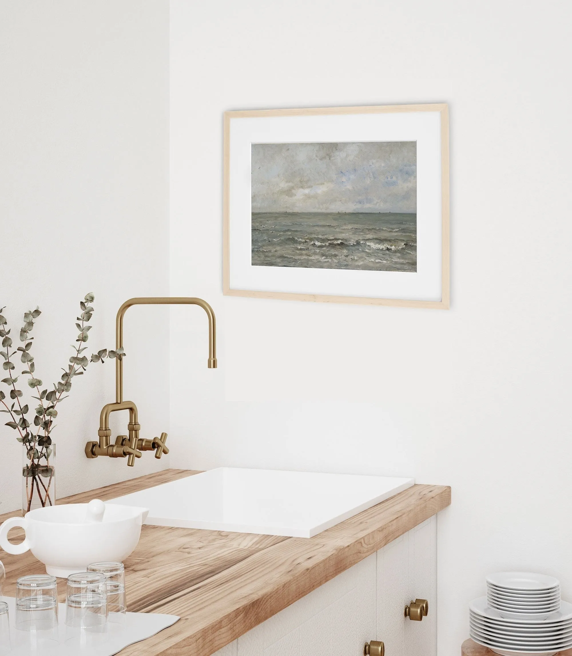 Coastal Rough Water Vintage Wall Art