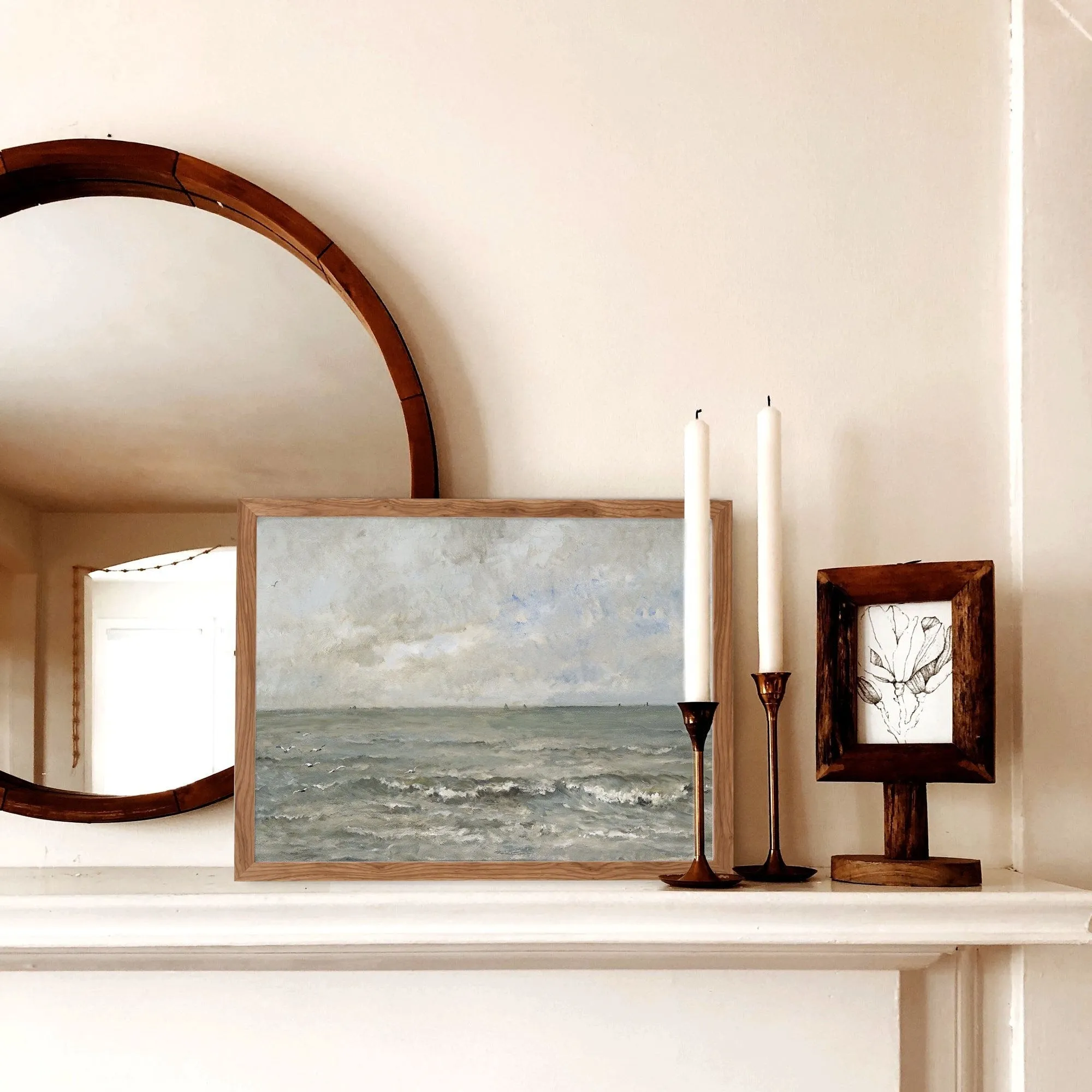 Coastal Rough Water Vintage Wall Art