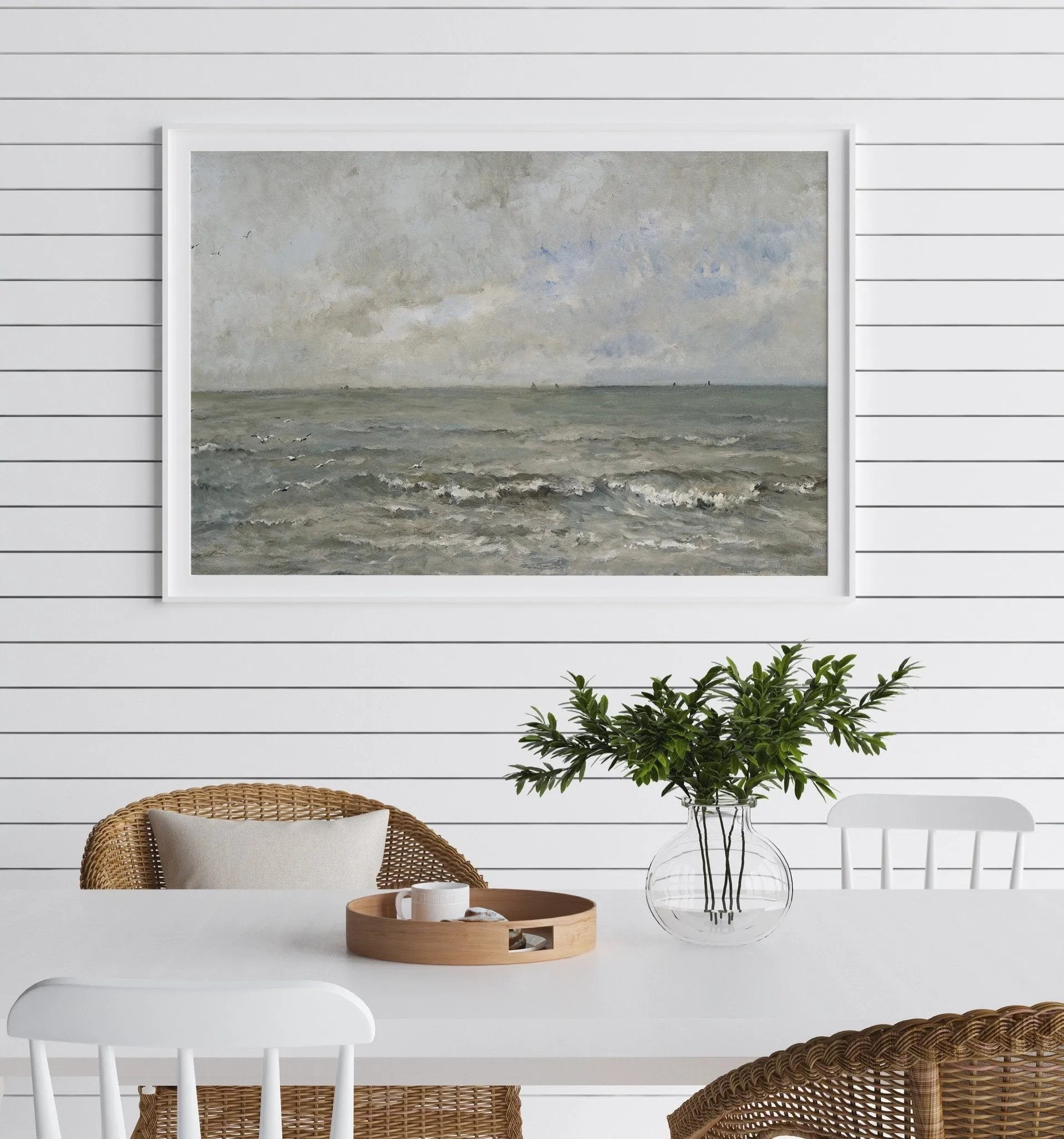 Coastal Rough Water Vintage Wall Art