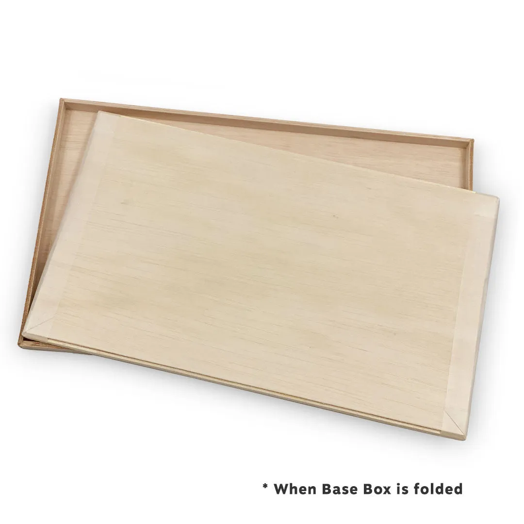 Coco Wooden Rectangular Takeout Bento Box Large Wide 9" x 5.5" (25/pack) - W/ Lid