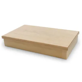 Coco Wooden Rectangular Takeout Bento Box Large Wide 9" x 5.5" (25/pack) - W/ Lid