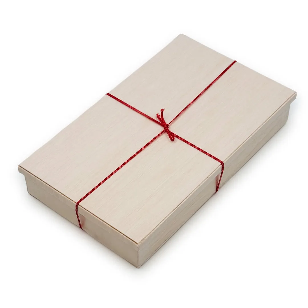 Coco Wooden Rectangular Takeout Bento Box Large Wide 9" x 5.5" (25/pack) - W/ Lid