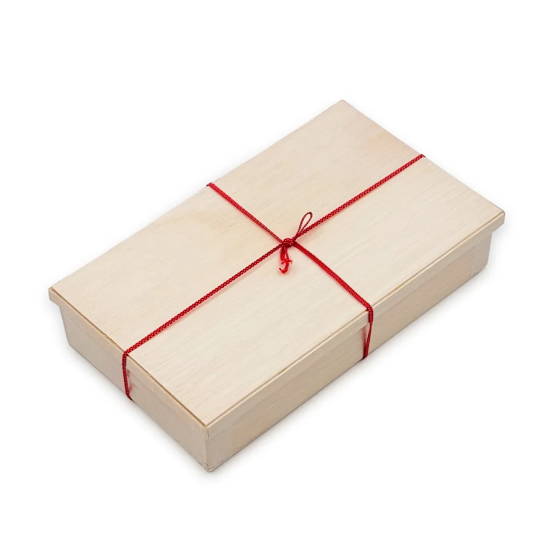 Coco Wooden Rectangular Takeout Bento Box Medium 7.5" x 4.5" (25/pack) - W/ Lid