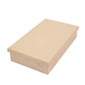 Coco Wooden Rectangular Takeout Bento Box Medium 7.5" x 4.5" (25/pack) - W/ Lid