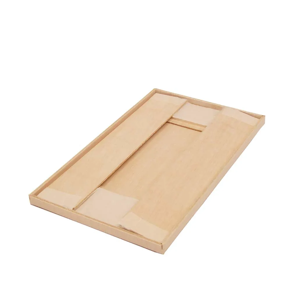 Coco Wooden Rectangular Takeout Bento Box Medium 7.5" x 4.5" (25/pack) - W/ Lid