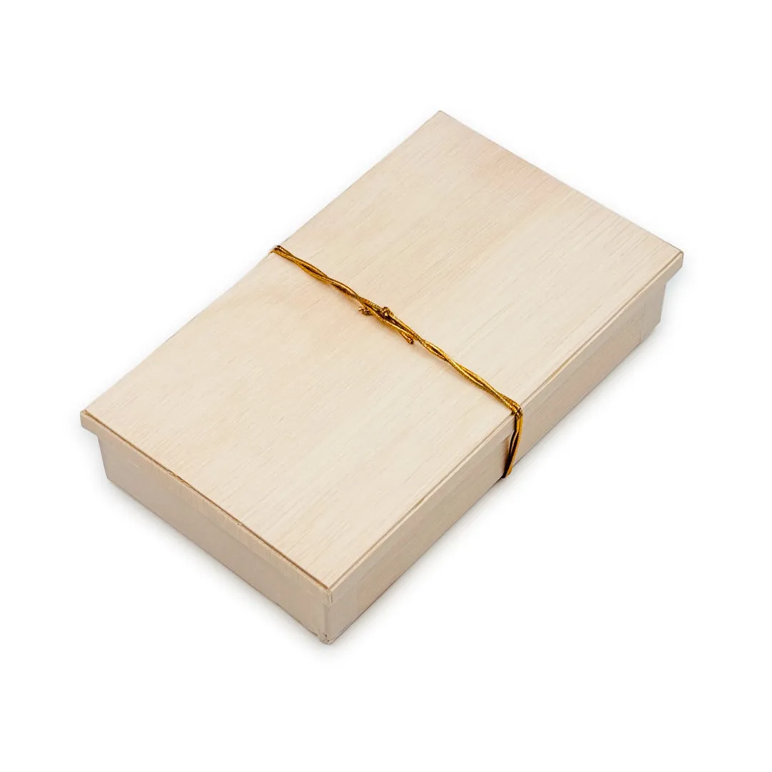 Coco Wooden Rectangular Takeout Bento Box Medium 7.5" x 4.5" (25/pack) - W/ Lid