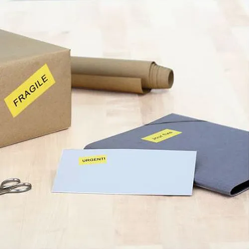 Coloured Labels A4, 105 x 37 mm, Yellow, Permanent Adhesion (4256)