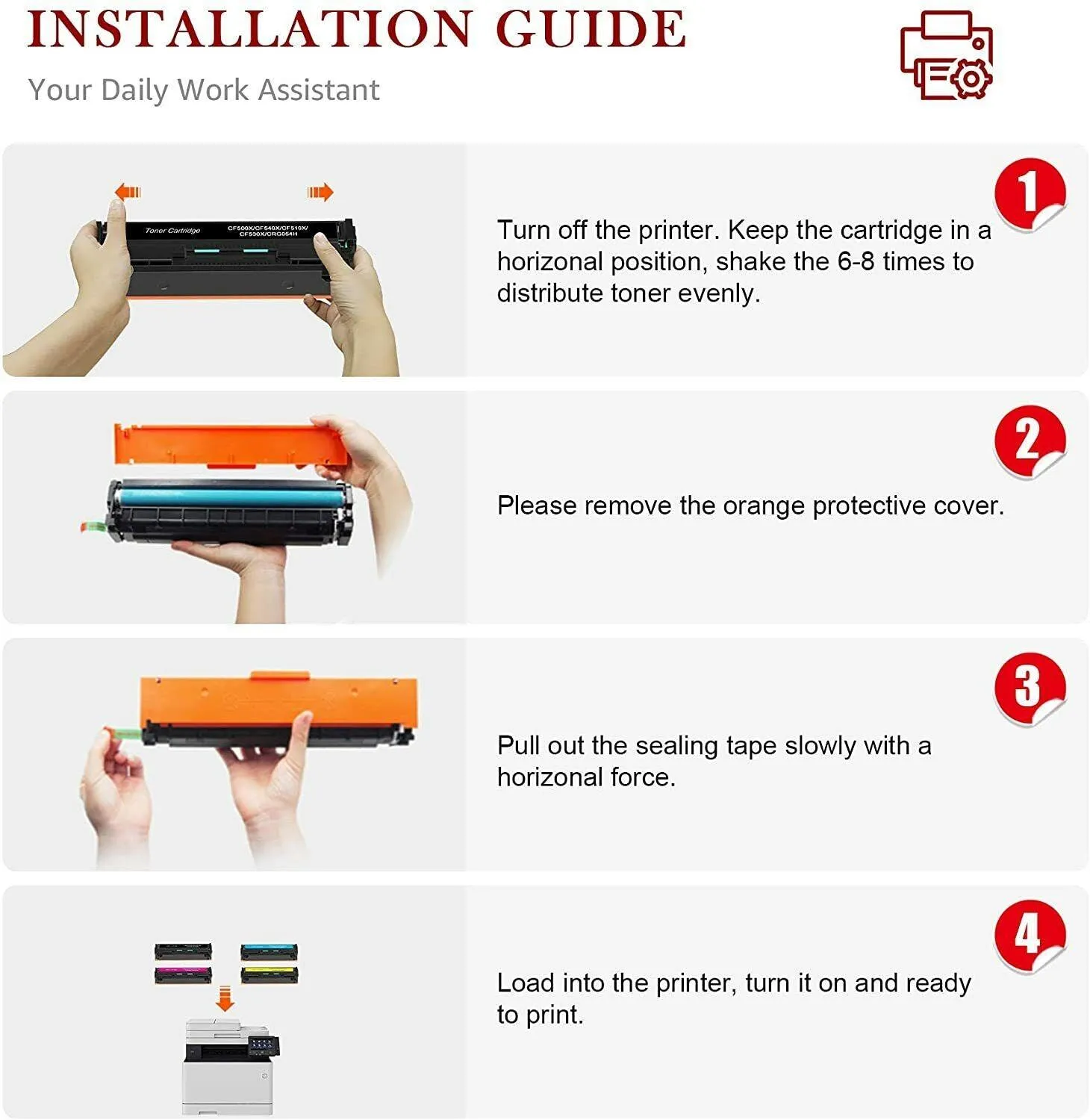 Compatible HP 202X Toner Cartridges Set Of 4 Colors (CF500X-503X) HP Toner Color LaserJet Pro M281fdw M281cdw M254dw