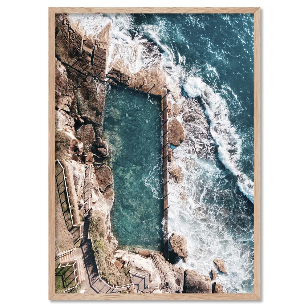 Coogee Rock Pool Aerial II - Art Print by Beau Micheli