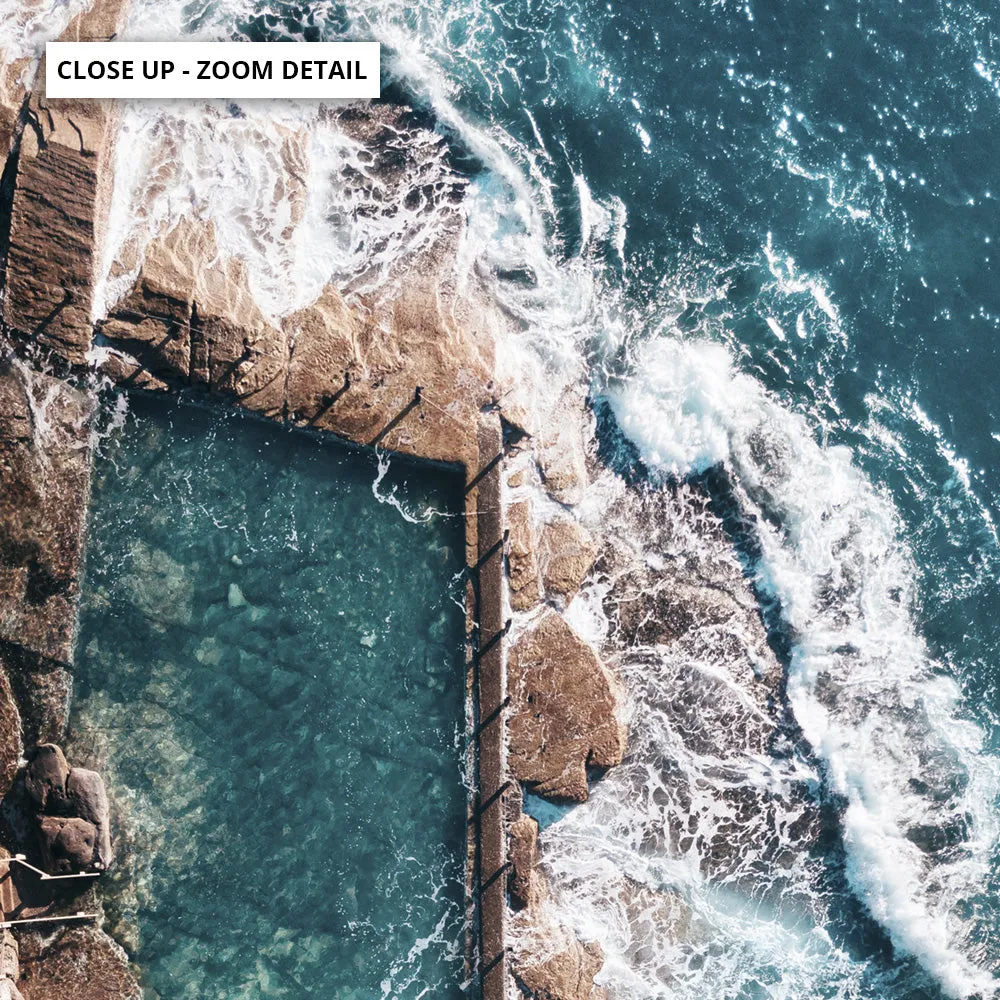 Coogee Rock Pool Aerial II - Art Print by Beau Micheli