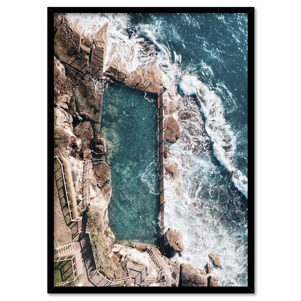 Coogee Rock Pool Aerial II - Art Print by Beau Micheli