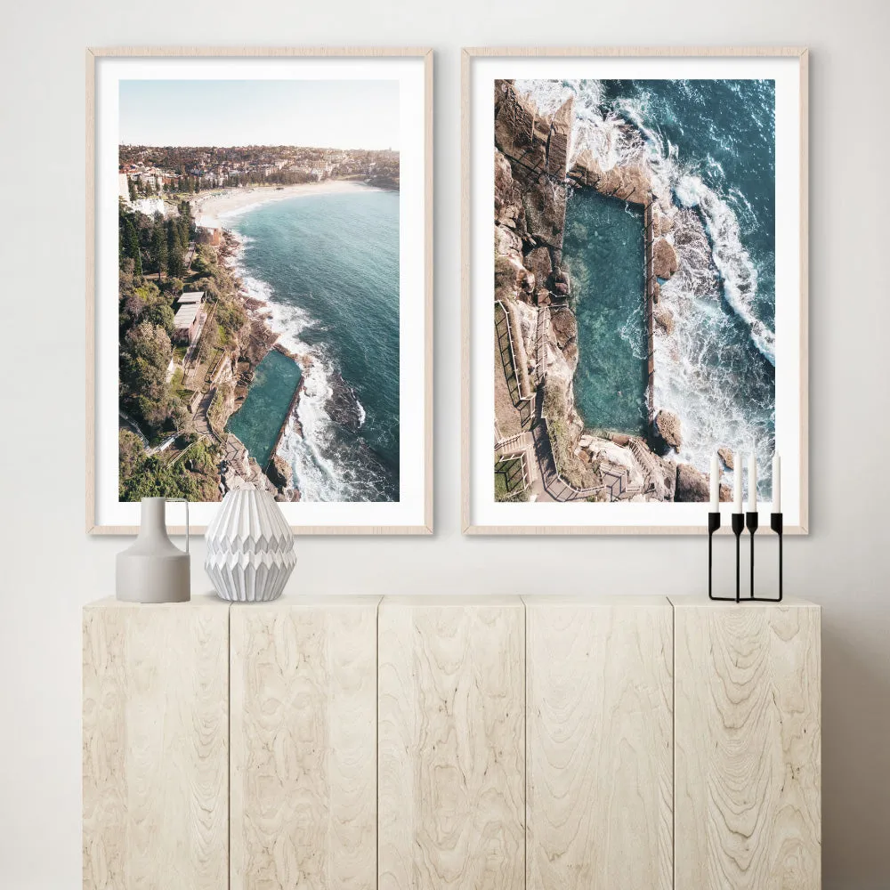Coogee Rock Pool Aerial II - Art Print by Beau Micheli