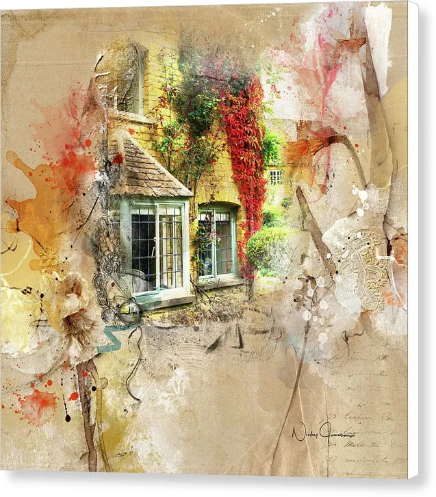 Cotswolds Cottage Lights - Canvas Print