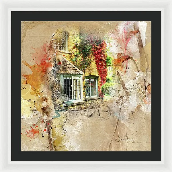 Cotswolds Cottage Lights - Framed Print