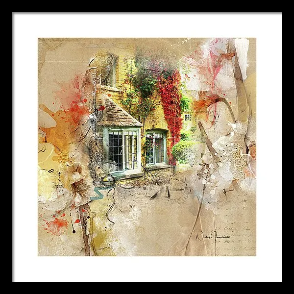 Cotswolds Cottage Lights - Framed Print