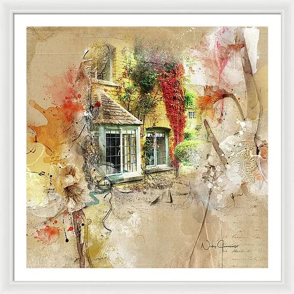 Cotswolds Cottage Lights - Framed Print